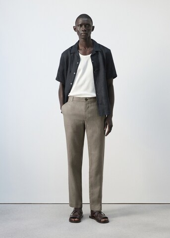 MANGO MAN Regular Chino Pants 'Oyster' in Grey