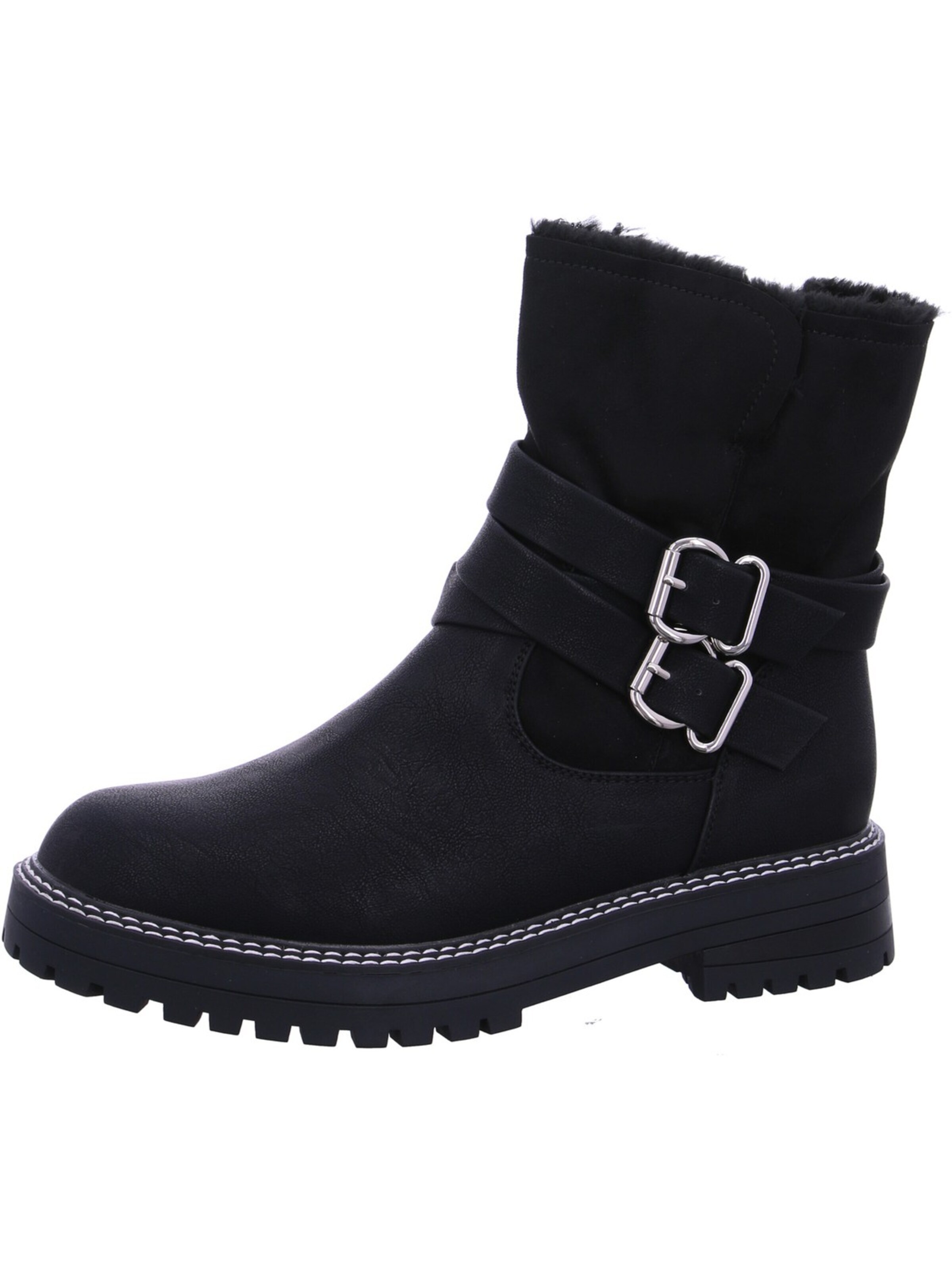 Laufsteg München Ankle Boots 'Laufsteg München Winterstiefel Schwarz' in Black: front