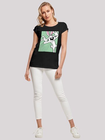 F4NT4STIC Shirt 'Looney Tunes Bugs Bunny Funny Face' in Black