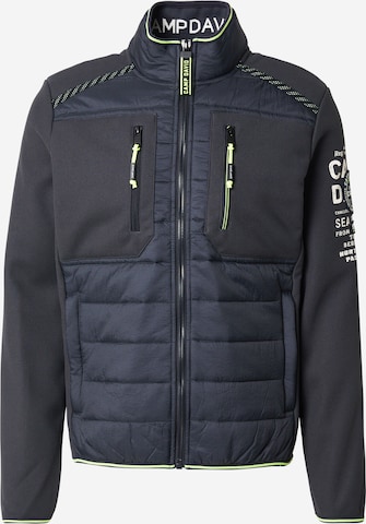 CAMP DAVID Fleecetakki värissä sininen: etupuoli