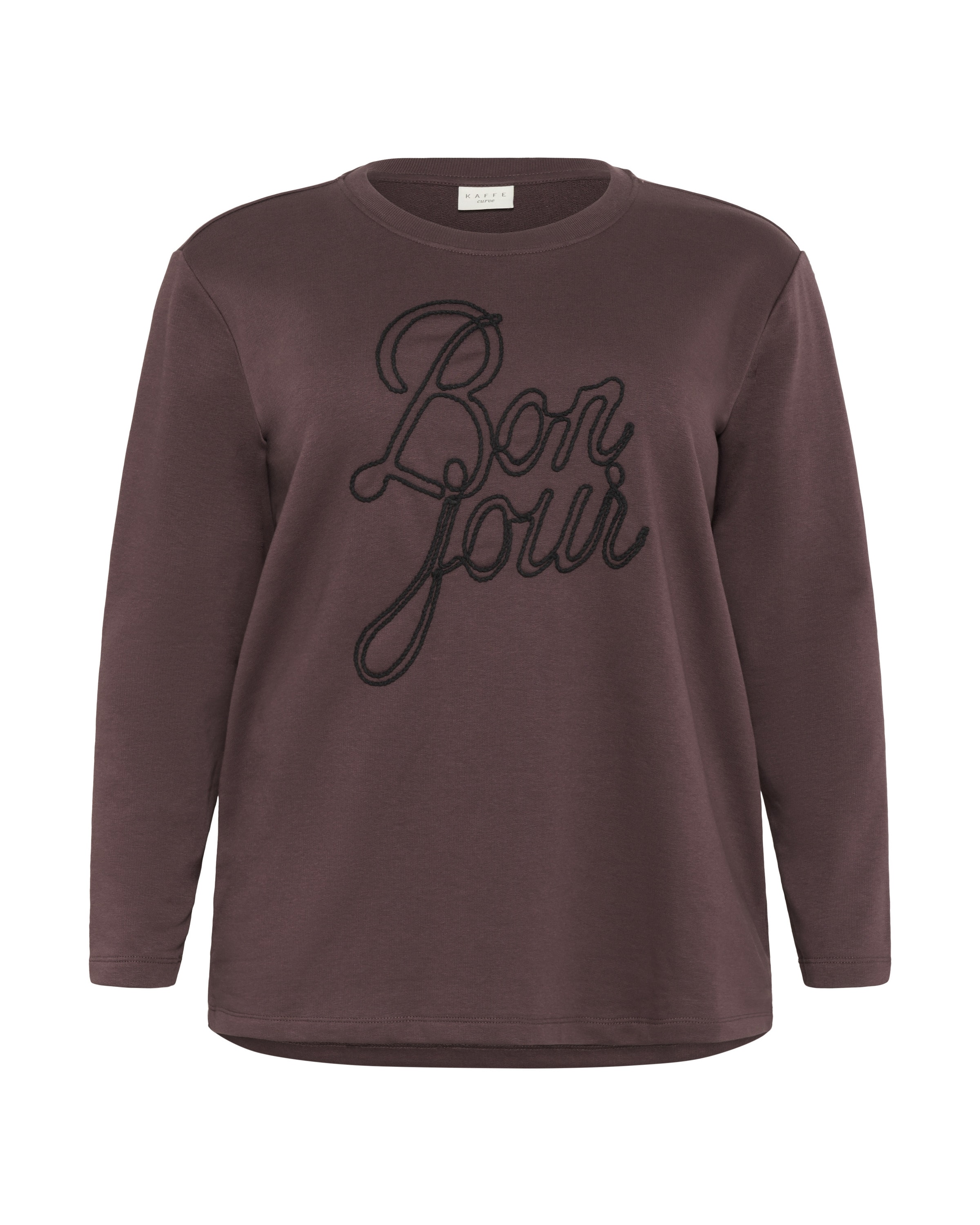 KAFFE CURVE Sweatshirt 'Berla' in Brown: front