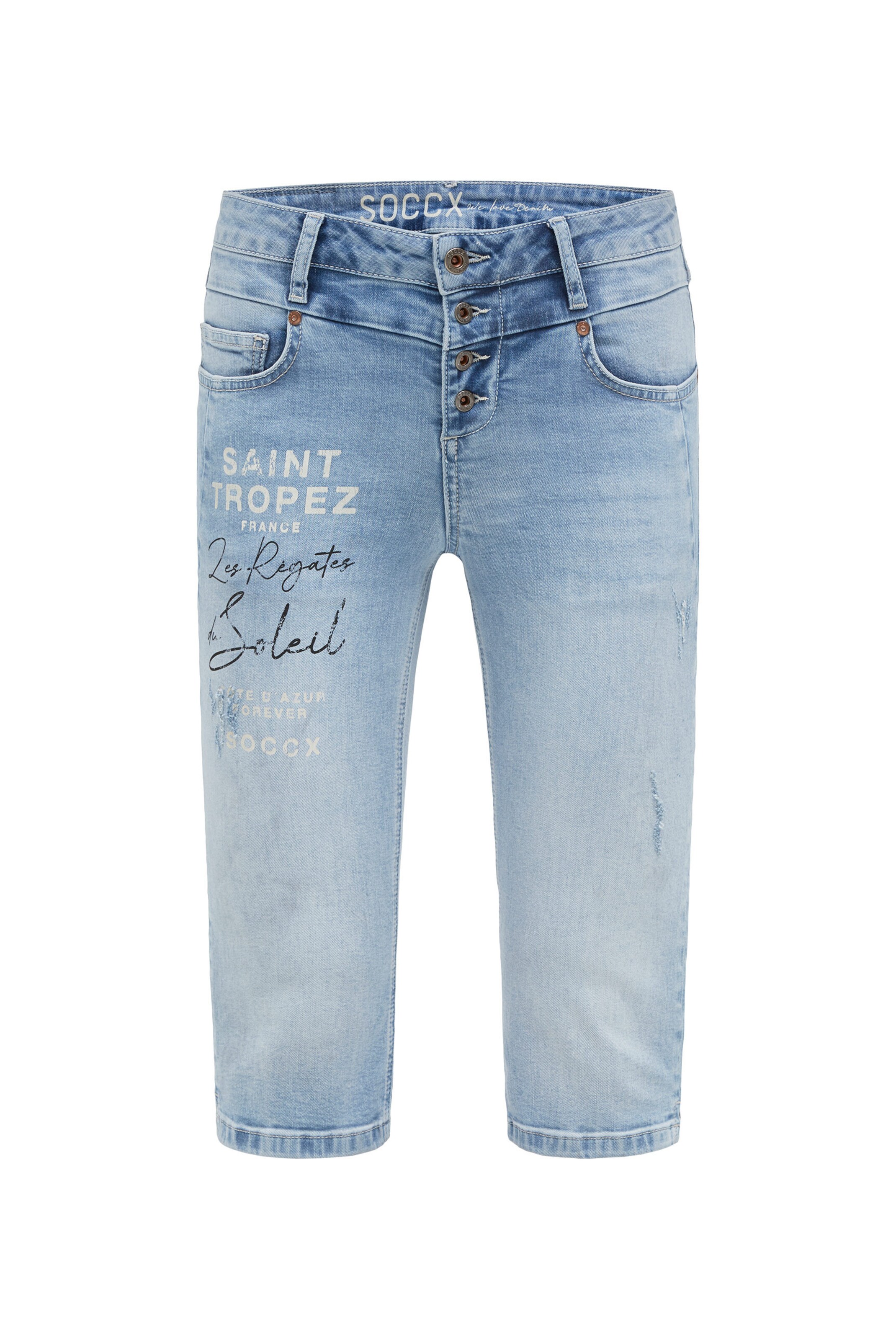 Soccx Regular Capri Jeans LY:IA Regular Fit in Blau: Vorderseite