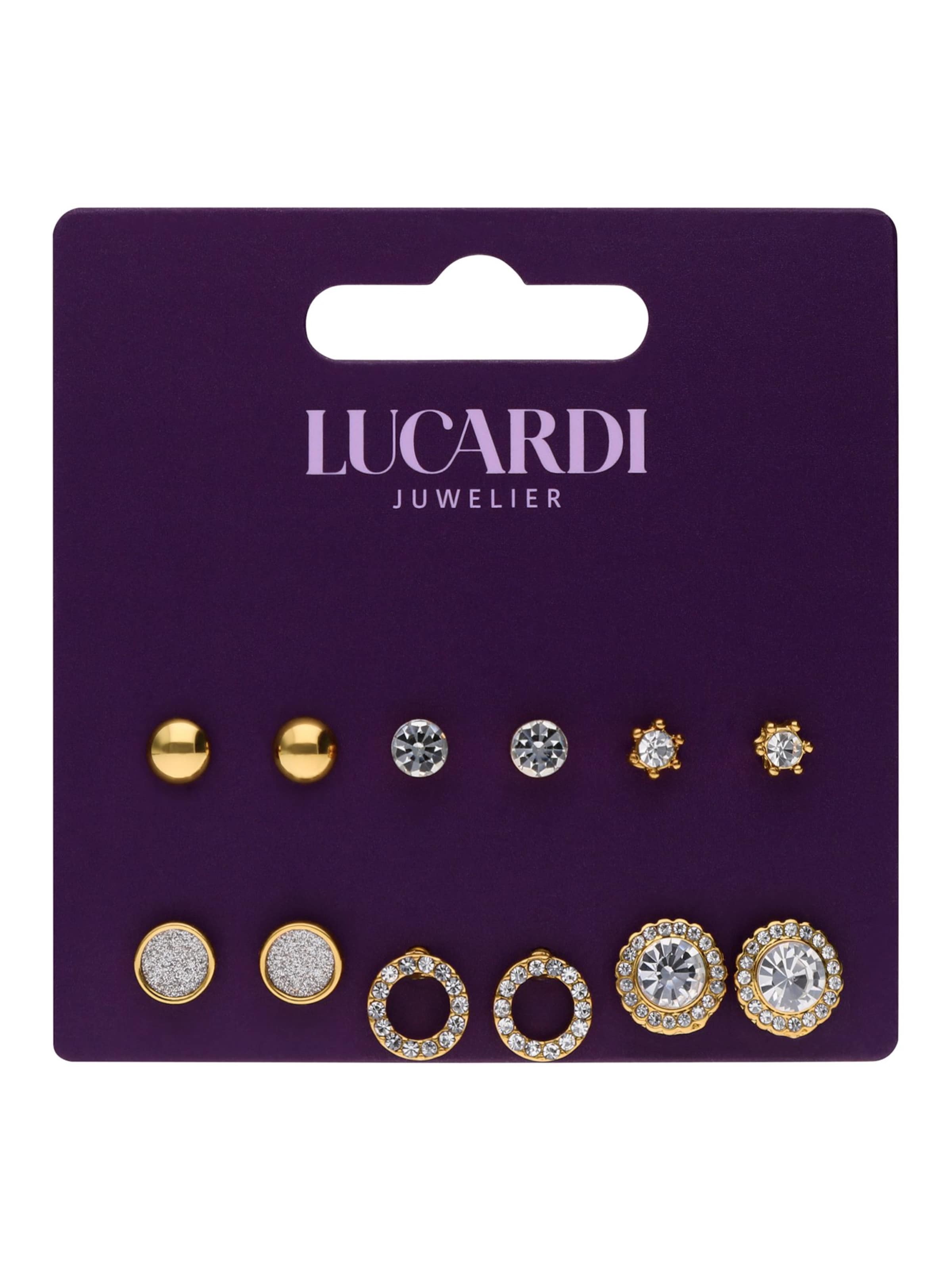 Lucardi Oorbellen 'Statement' in Goud: voorkant