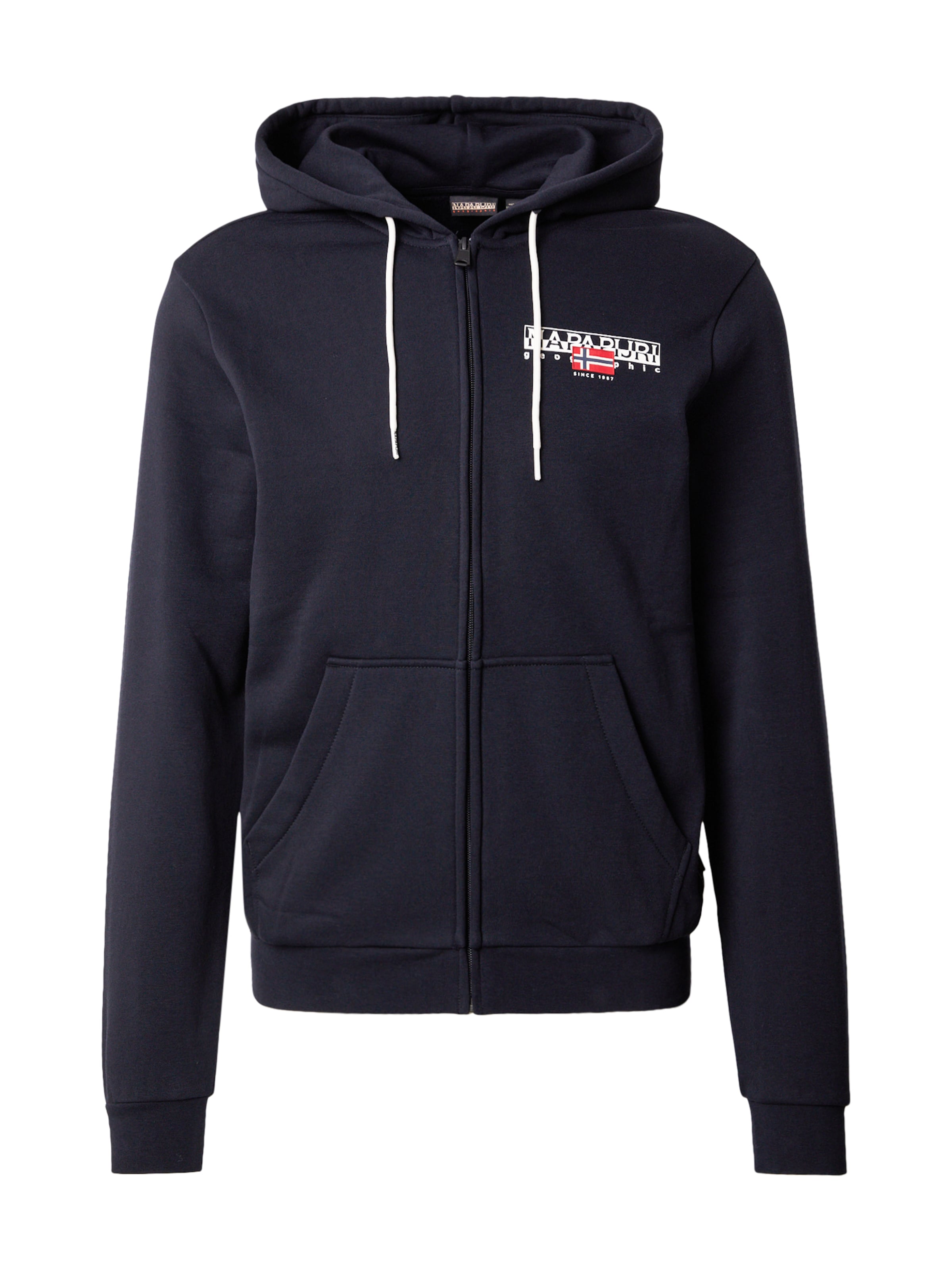 NAPAPIJRI Ζακέτα φούτερ 'B-Almer' σε μαύρο: μπροστά