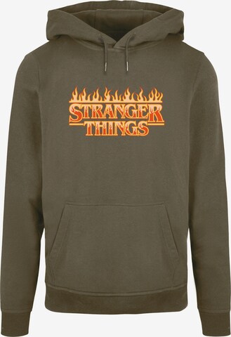 ABSOLUTE CULT Sweatshirt 'Stranger Things - Fire' in Groen: voorkant