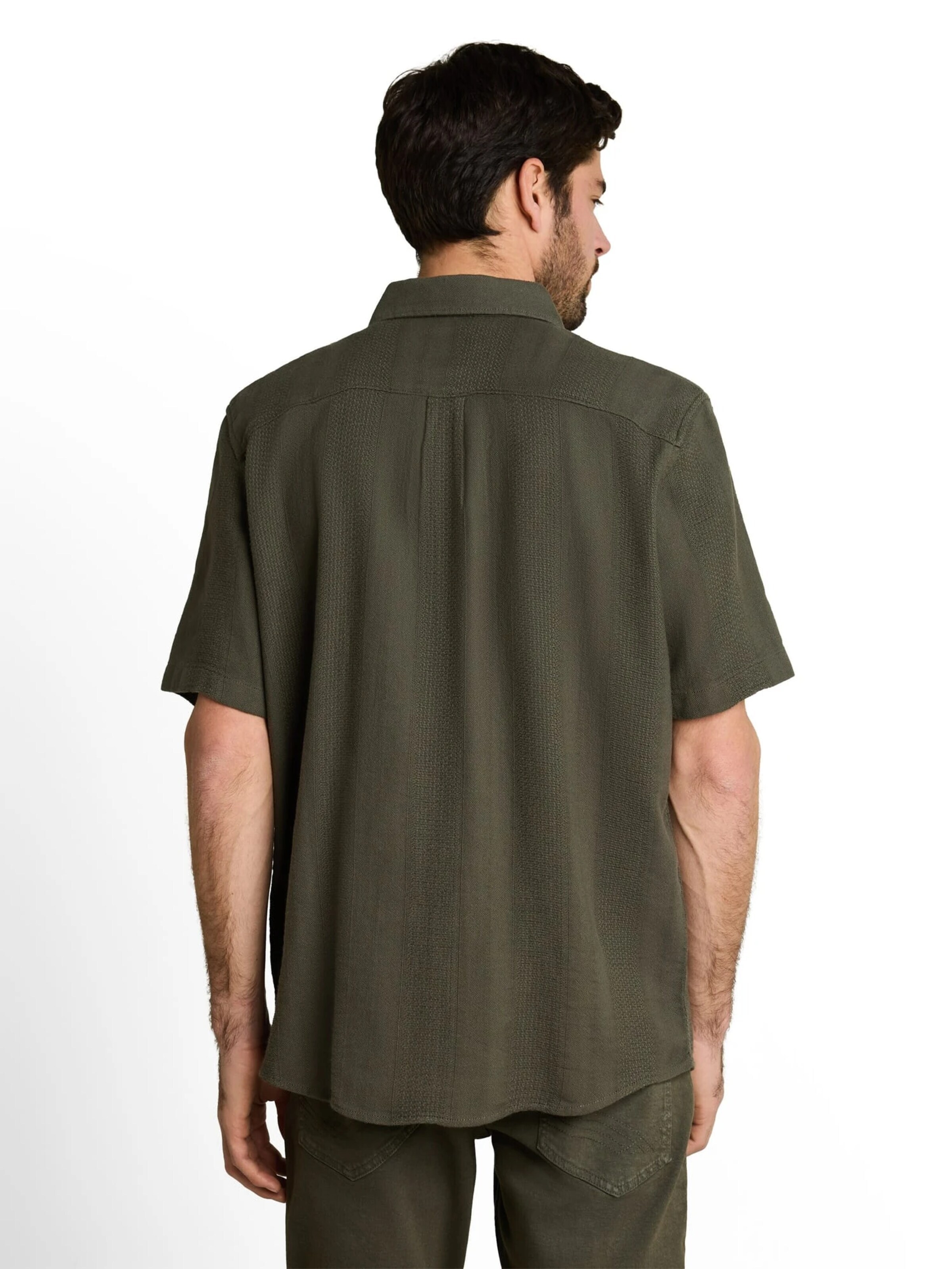 TOM TAILOR Comfort fit Button Up Shirt in Green