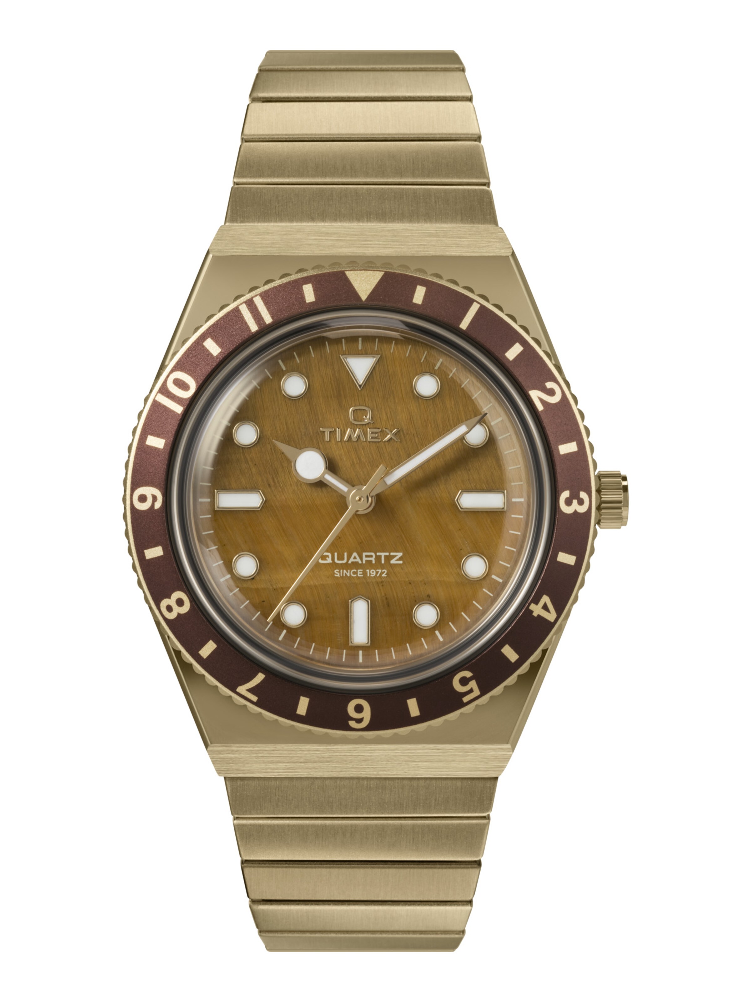 Montre à affichage analogique TIMEX en or : devant