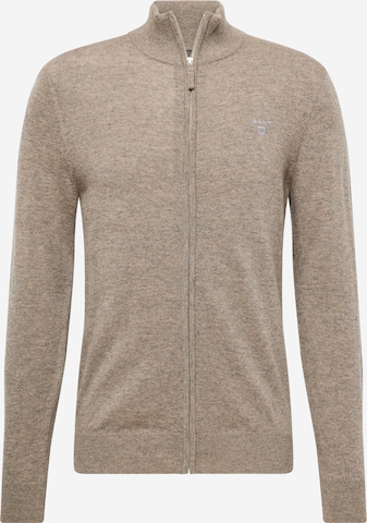 GANT Knit Cardigan in Brown: front