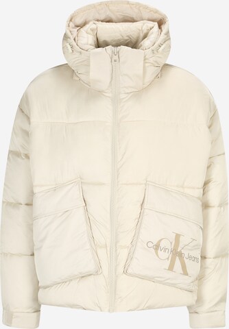 Calvin Klein Jeans Winterjas in Beige: voorkant