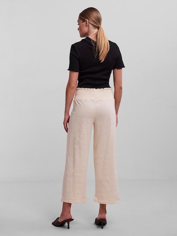 PIECES Loose fit Pants 'LEAFY' in Beige