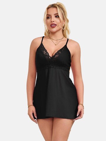 ORGANZA Lingerie Negligee 'Bequemes Negligé' in Black: front