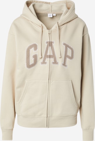 GAP Кофта на молнии 'Heritage' в Бежевый: спереди