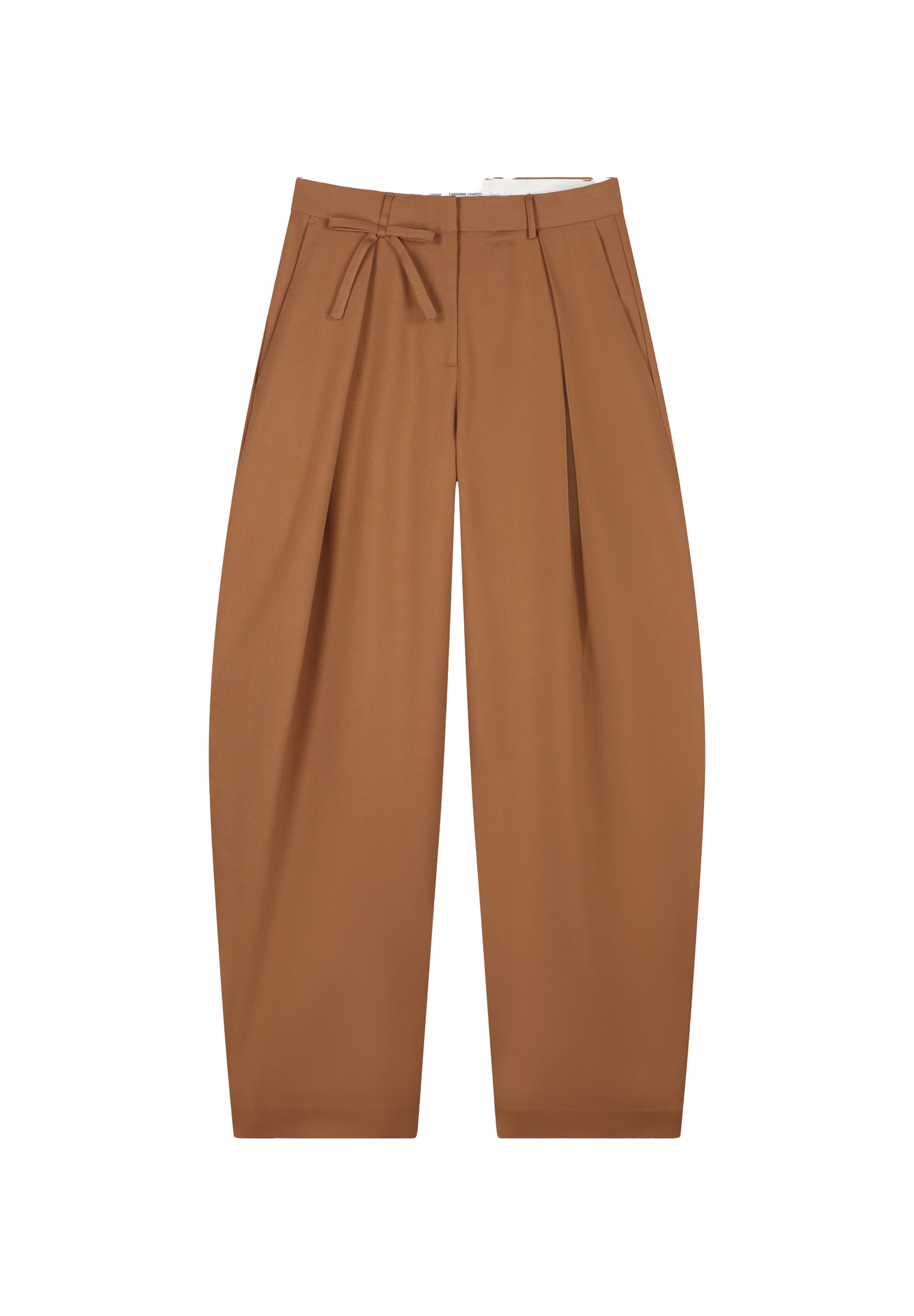 Fabienne Chapot Barrel Pleat-front trousers in Brown: front