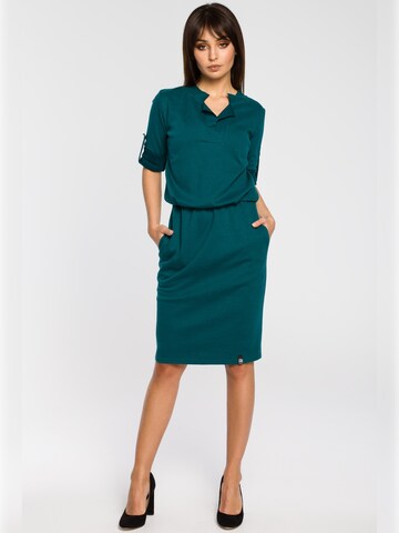 BeWear - Vestido camisero 'B056' en verde: frente