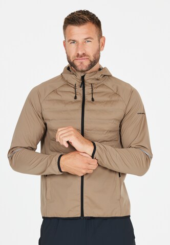 ENDURANCE Athletic Jacket 'Sander' in Brown: front