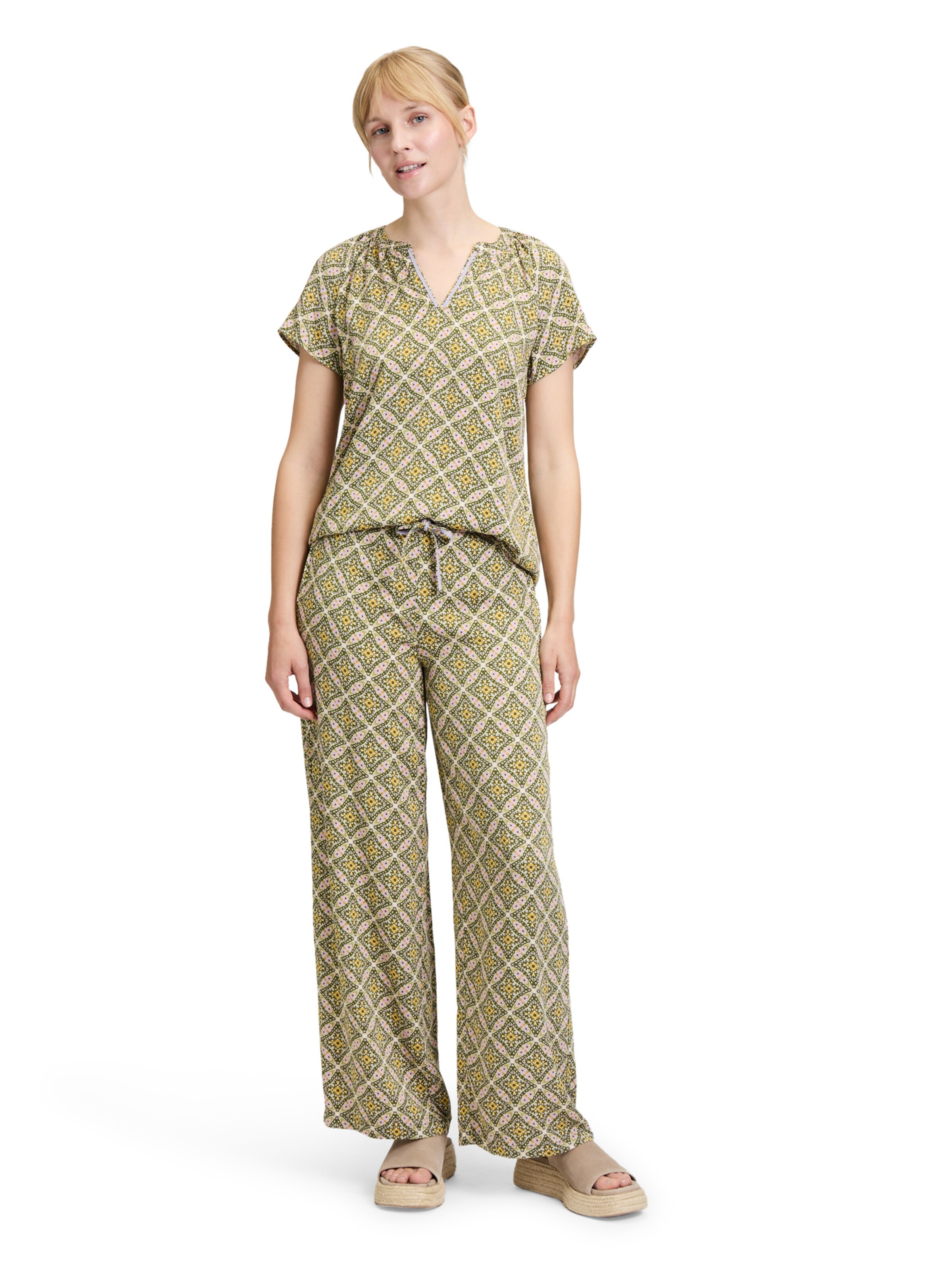 Cartoon Bluse in Grün