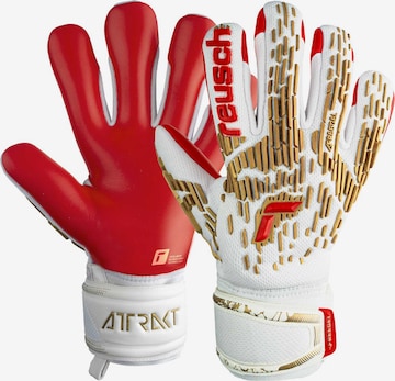 REUSCH Athletic Gloves 'Attrakt Freegel Silver' in White: front