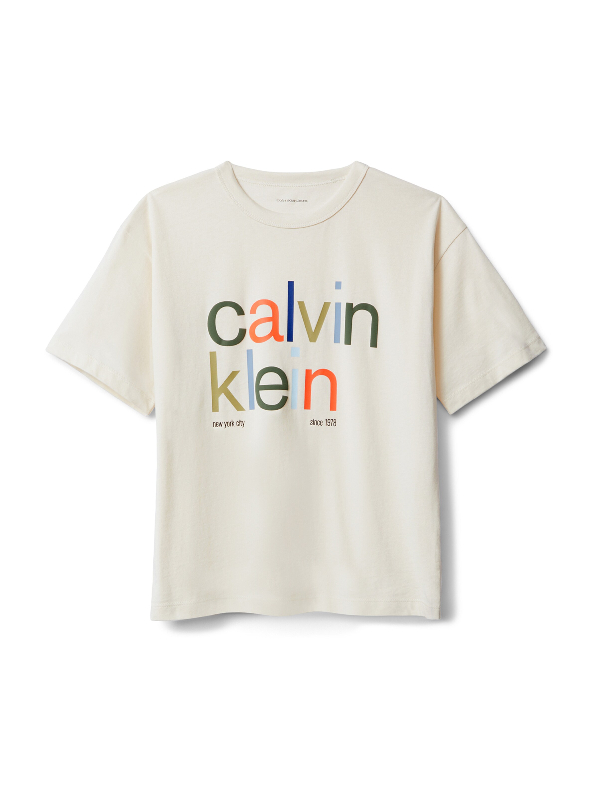 Calvin Klein Jeans Μπλουζάκι σε μπεζ: μπροστά