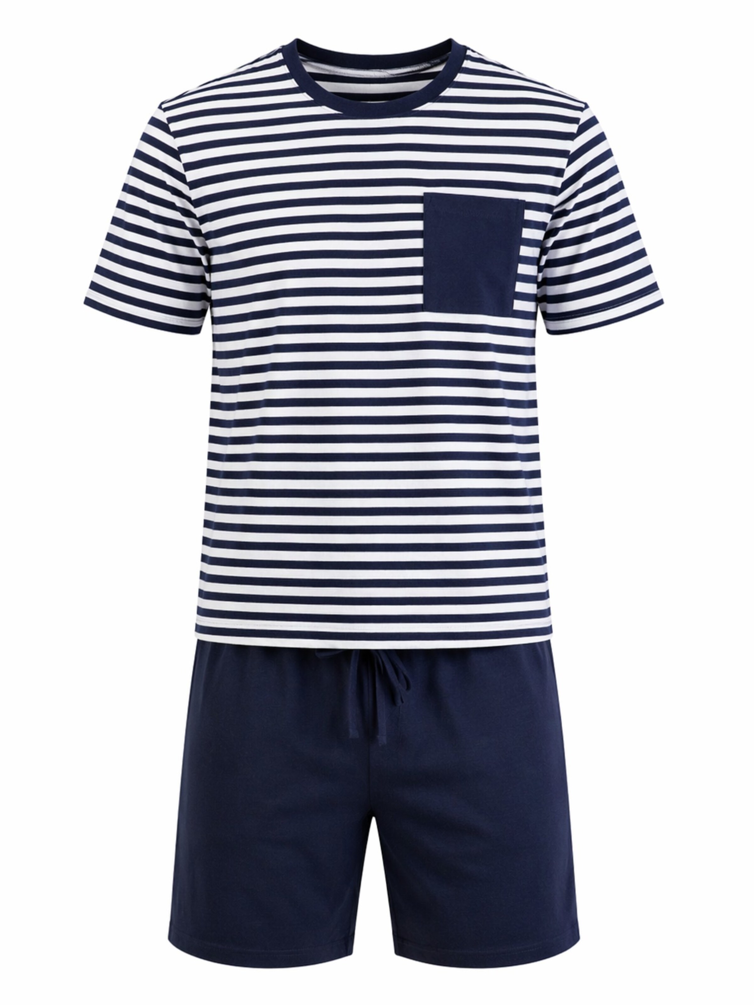 PANTONECLO Pyjama kurz 'Pantoneclo Men’s Nightwear Set' in Weiß: Vorderseite