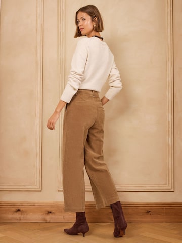 love & roses - Pierna ancha Pantalón en marrón