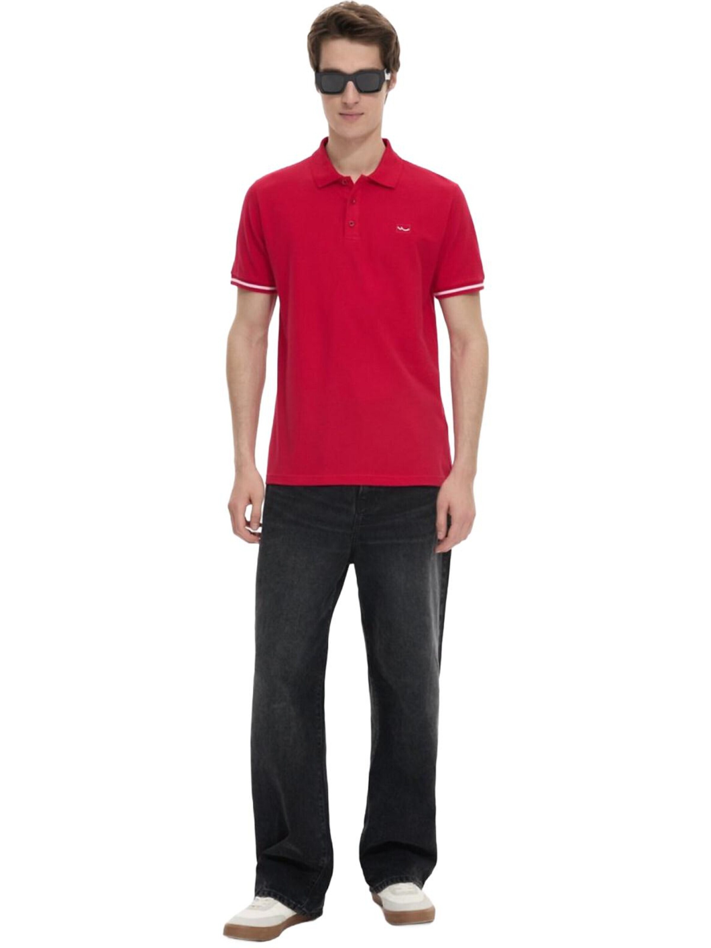 LTB Jeans - Camiseta 'LTB Jeans Herren-Polohemd mit Knöpfen' en rojo