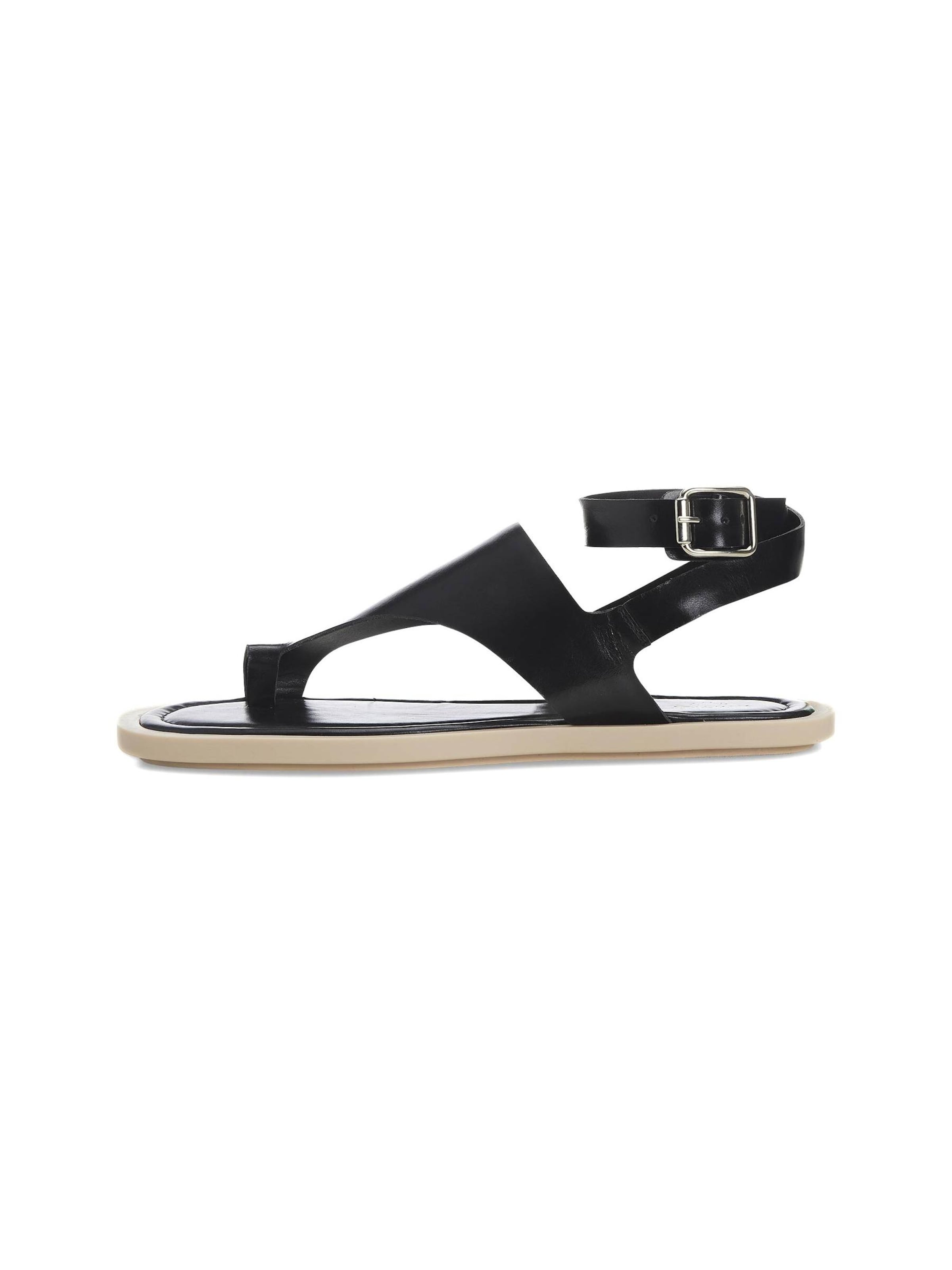 Mangara Atelier - Sandalias de dedo 'Paineira' en negro: frente