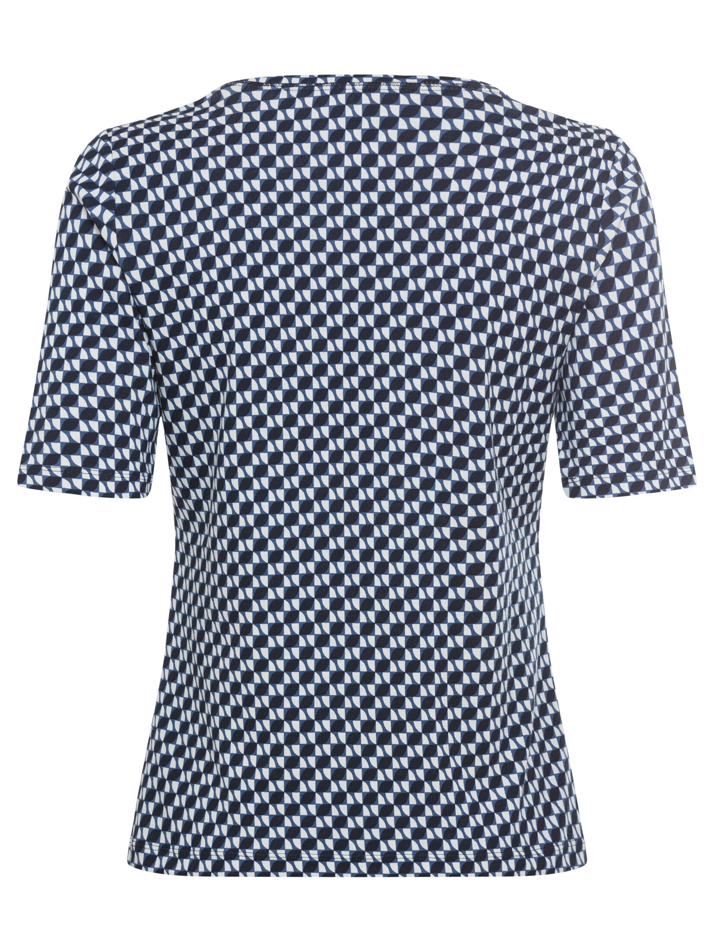 Olsen Shirt mit geometrischen Allover-Print in Blau