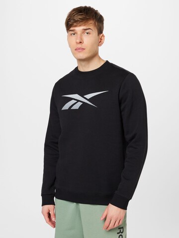 Reebok Sportsweatshirt in Zwart: voorkant