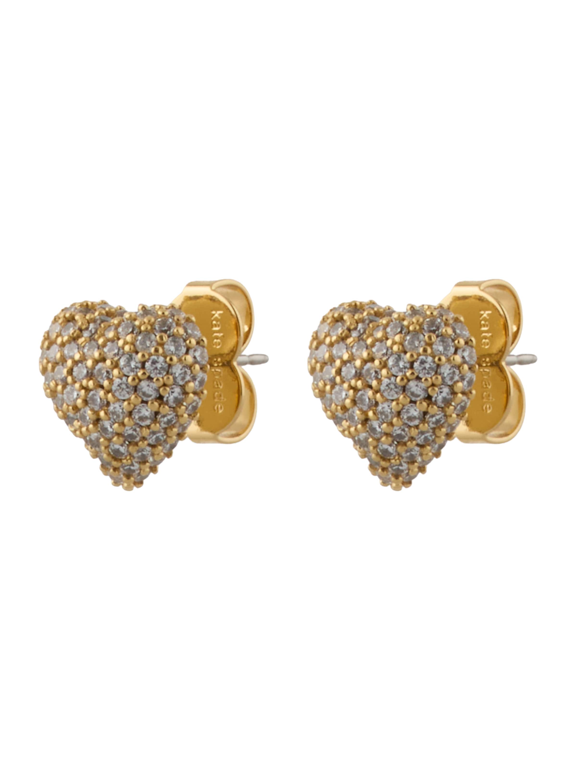 Boucles d'oreilles Kate Spade en or : devant