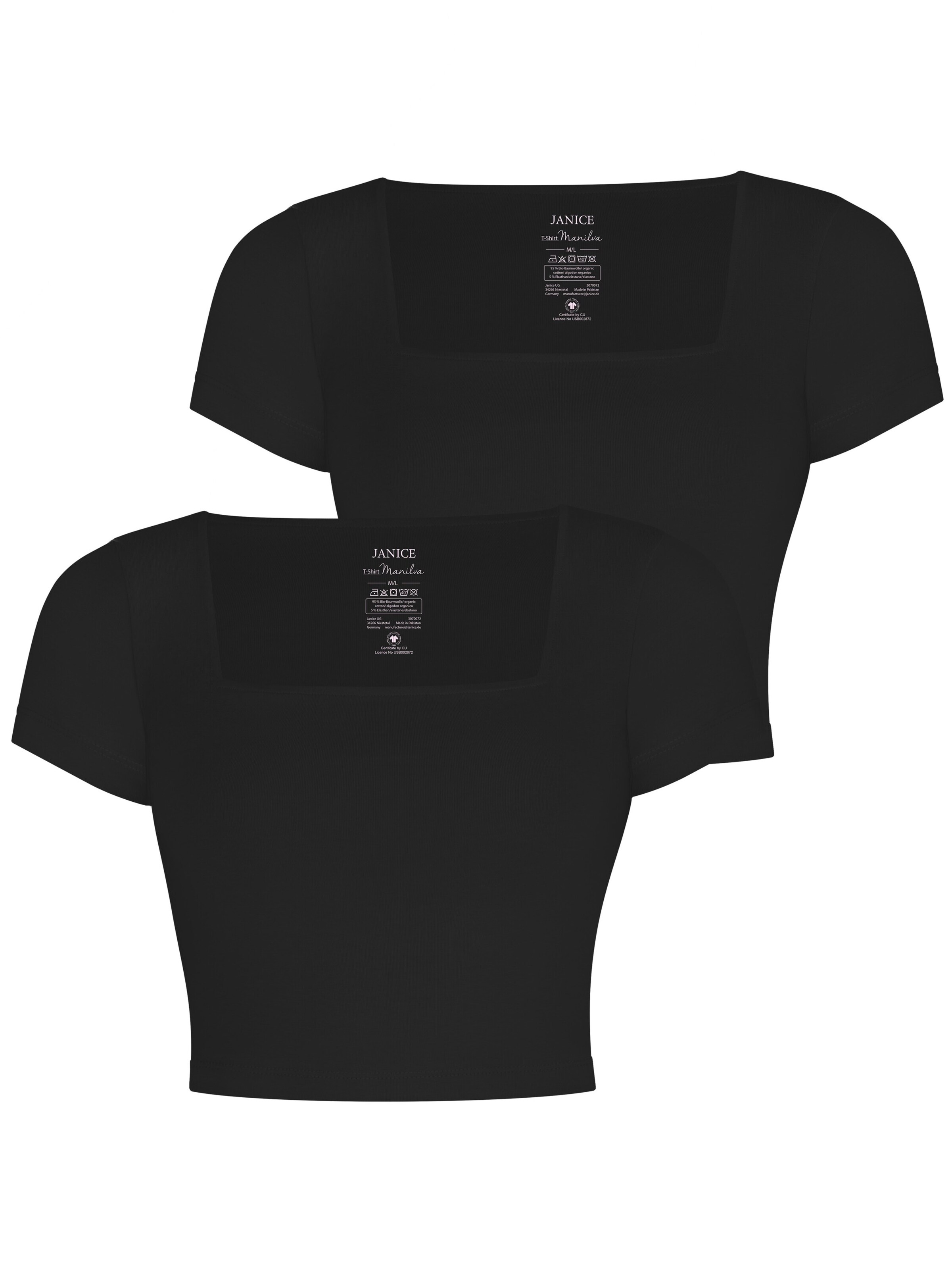 Janice Shirt in Zwart: voorkant