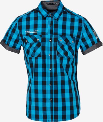 KOROSHI Regular fit Button Up Shirt in Blue: front