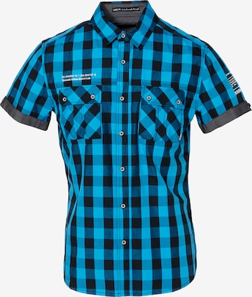 KOROSHI Button Up Shirt in Blue: front