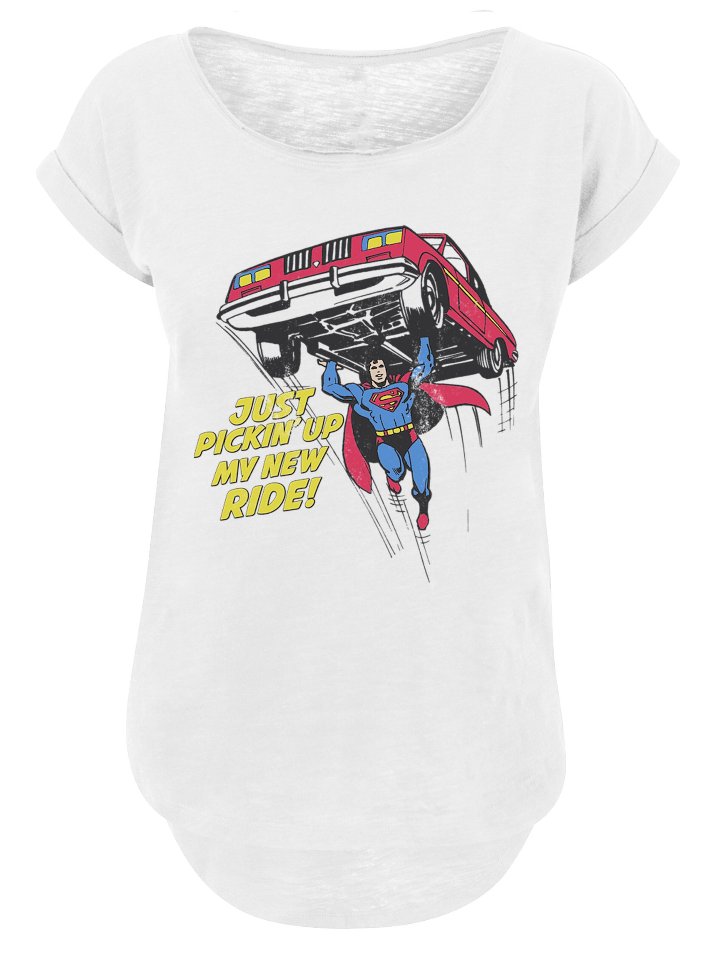 T-shirt 'DC Comics Superman New Ride' F4NT4STIC en blanc : devant