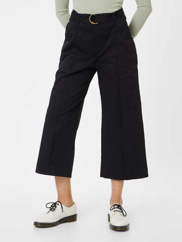 Lauren Ralph Lauren Szeroka nogawka Spodnie 'BRIENDA' w kolorze czarny: przód