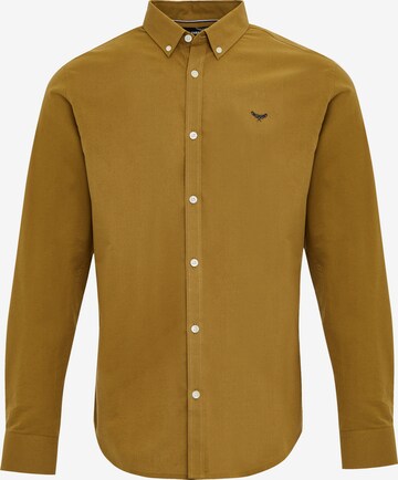 Threadbare Button Up Shirt 'Beacon' in Brown: front