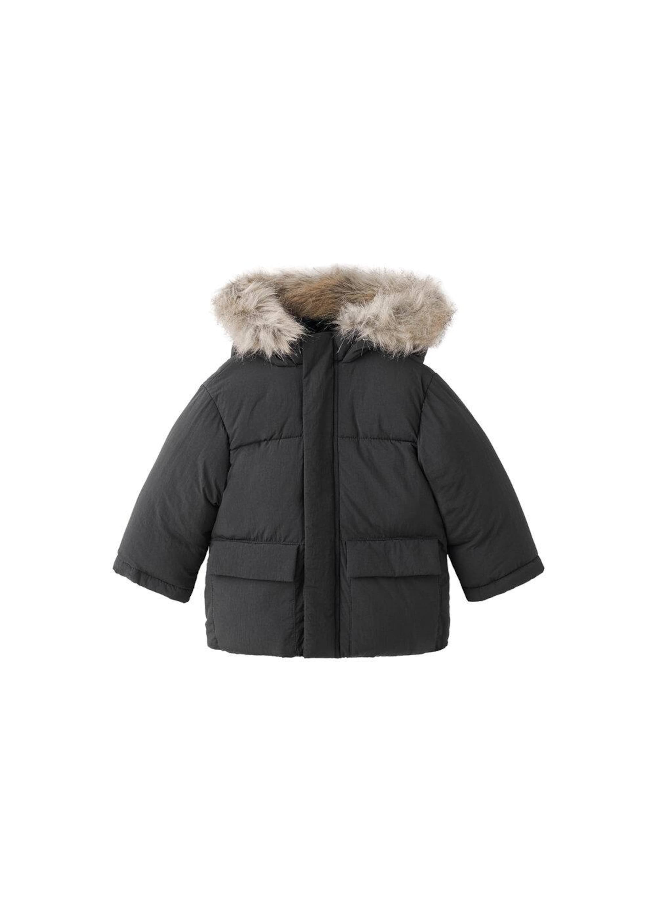 MANGO KIDS Between-Season Jacket in Black: front