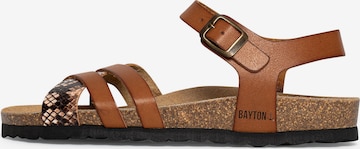 Bayton Strap sandal 'Denia' in Brown: front