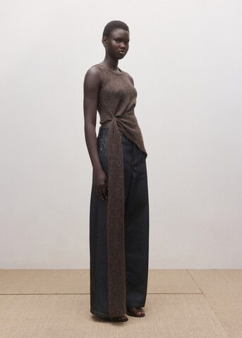 MANGO Wide leg Jeans 'Elba' in Black