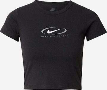 Tricou 'Swoosh' de la Nike Sportswear pe negru: față