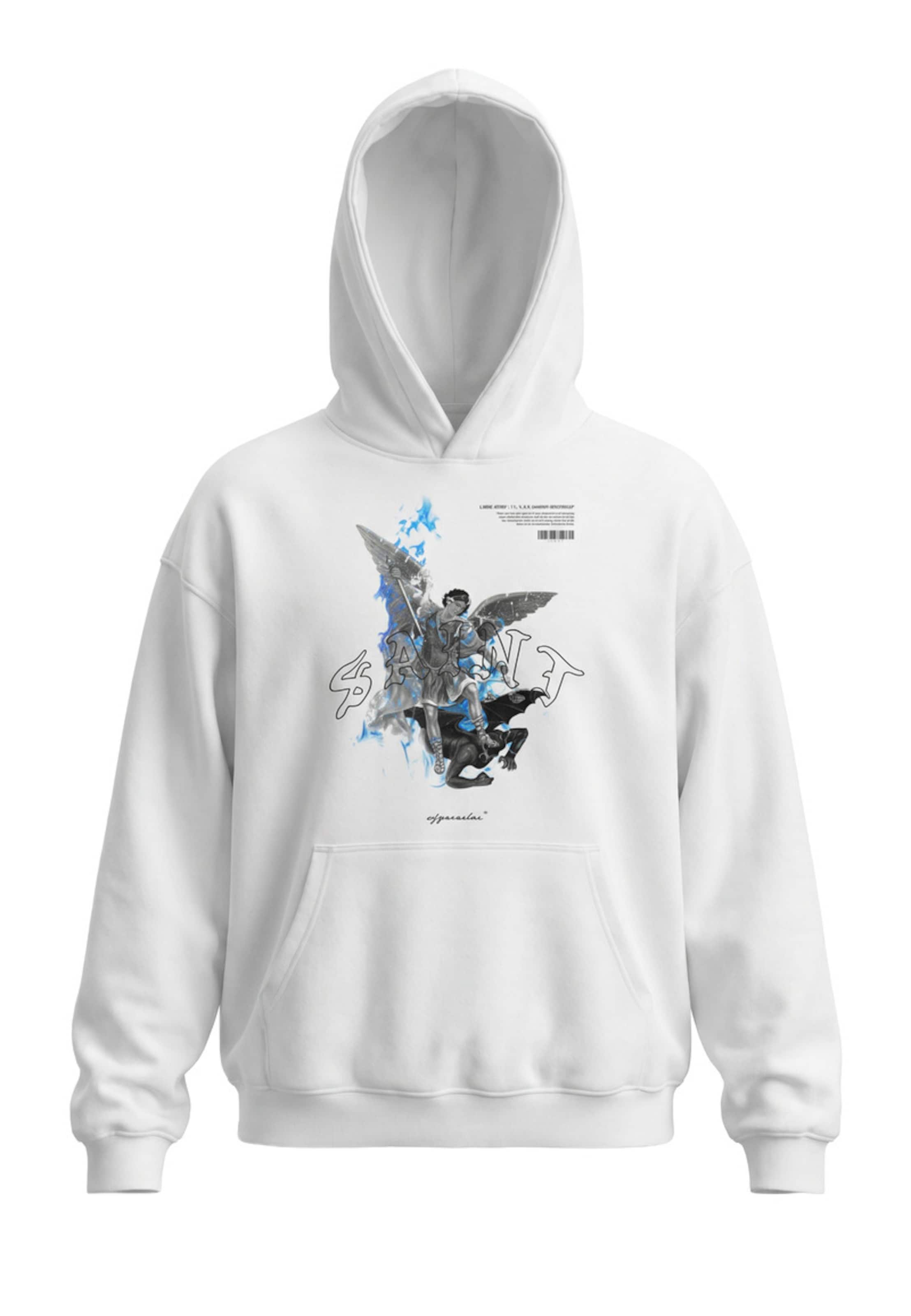 MJ Gonzales - Sudadera 'SAINT V.1 x Heavy' en blanco: frente