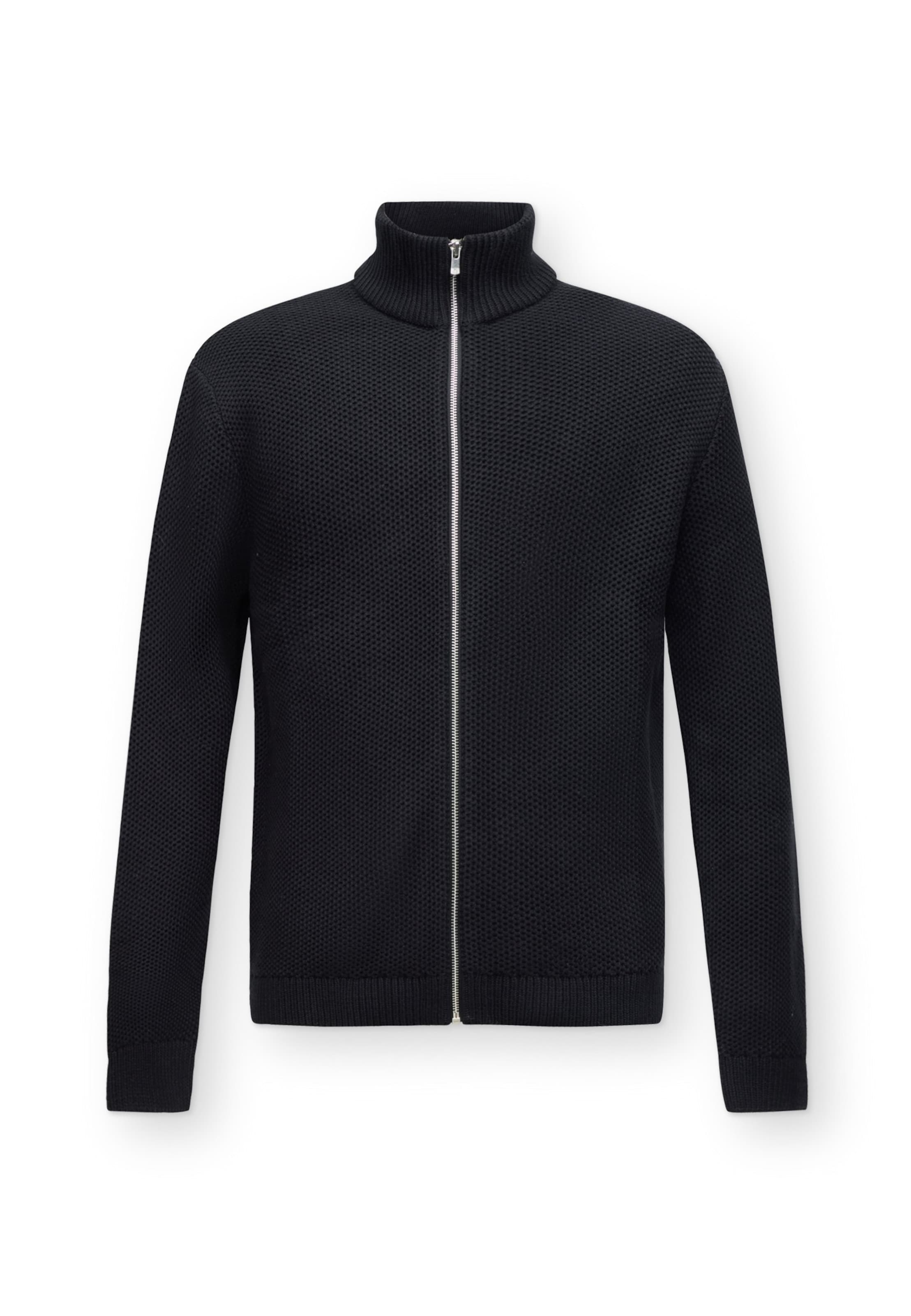 Jack & Jones Premium Knit cardigan 'JPRBLATYCE' in Black: front