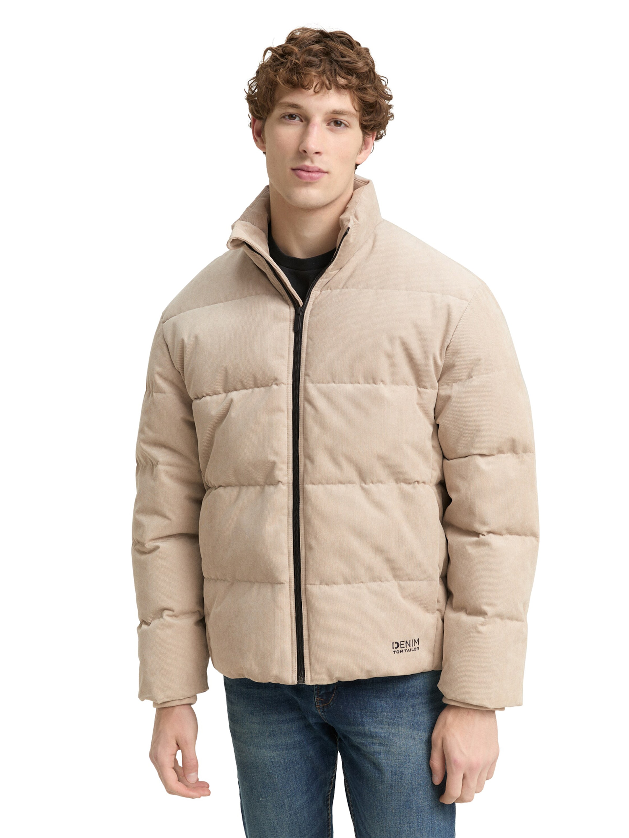 TOM TAILOR DENIM Winter jacket in Beige: front