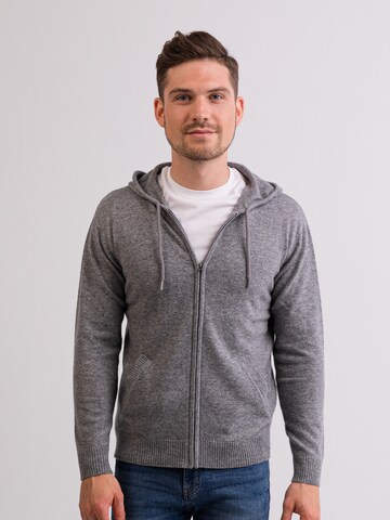CASH-MERE.CH Knit cardigan in Grey: front