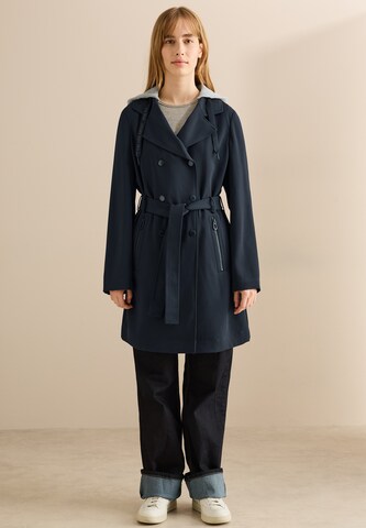 CECIL Trenchcoat mit Kapuze in Blau: Vorderseite