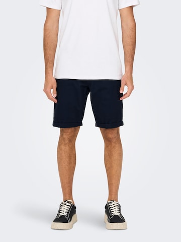 Only & Sons Regular Shorts 'Peter' in Blau: predná strana