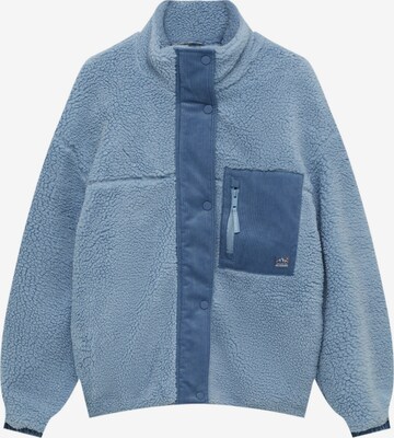 Pull&Bear Fleece Jacket in Blue: front