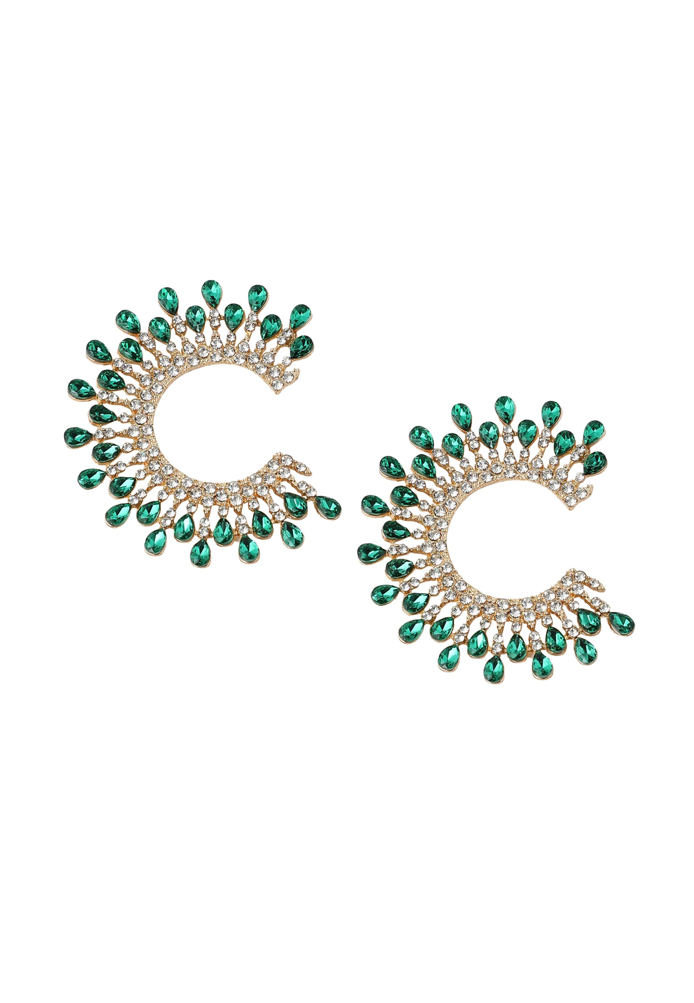 SOHI Náušnice 'Lashay' – zelená: přední strana