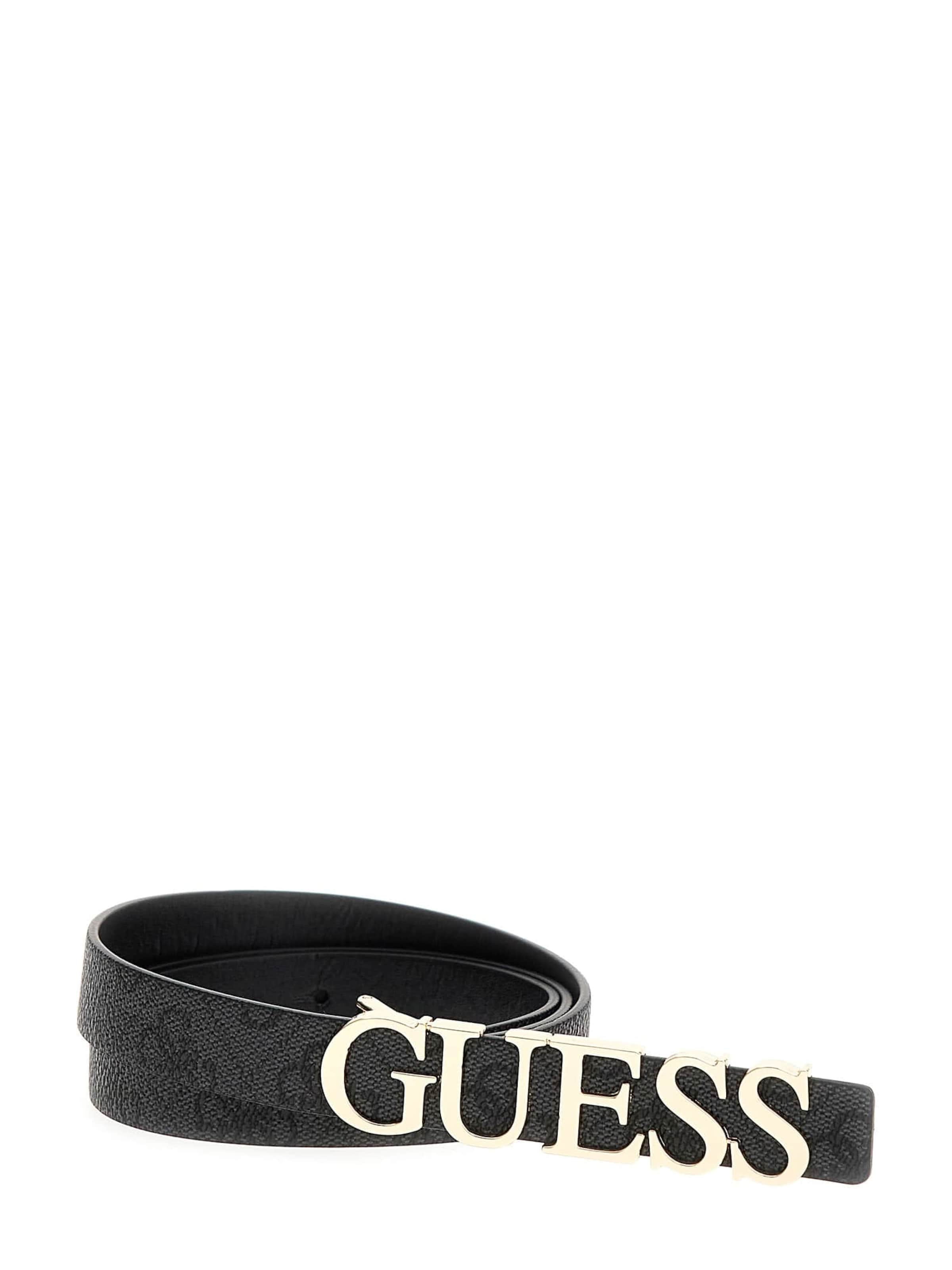GUESS Cinturón 'MERIDIAN NOT ADJ PANT BELT' en oro / antracita / negro, Vista del producto