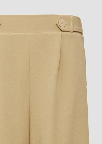 QS Wide leg Bandplooibroek in Beige