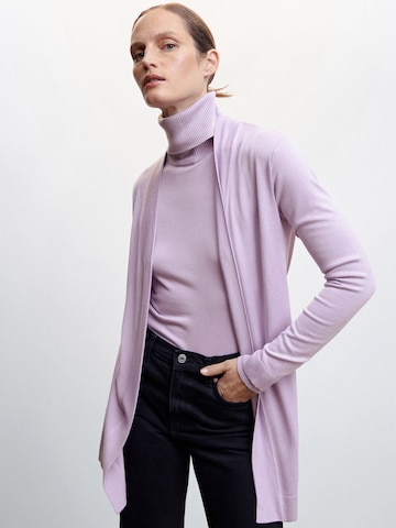 MANGO Knit Cardigan 'ALMA' in Purple: front
